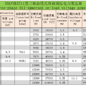 35kV级SZ系列三相油浸式有载调压电力变压器