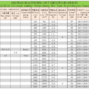 硅橡胶三相干式配电变压器