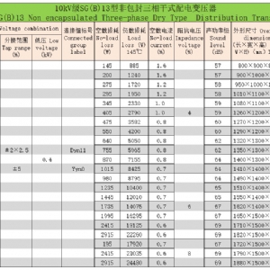 H级非包封三相干式配电变压器