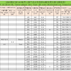 环氧树脂浇注立体卷铁心三相干式配电变压器