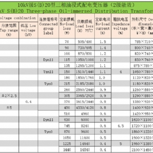 10kV级S(B)系列三相油浸式配电变压器