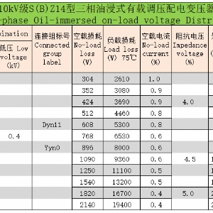 10kV级S(B)Z系列三相油浸式有载调压配电变压器