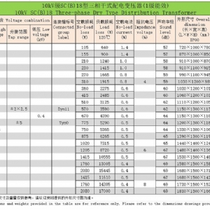 10kV级SC(B)系列三相干式配电变压器